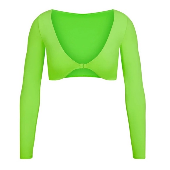 SKIMS Other - SKIMS Long Sleeve Swim Shrug Top Neon Green Sz.2X NWOT